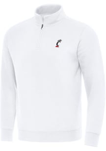 Antigua Cincinnati Bearcats Mens White Victory Long Sleeve Qtr Zip Pullover