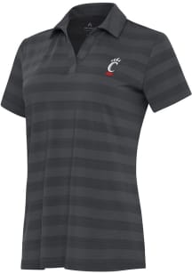 Antigua Cincinnati Bearcats Womens Grey Tunnel Short Sleeve Polo Shirt