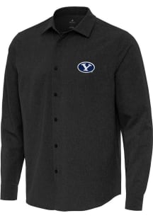 Antigua BYU Cougars Mens Black Exposure Long Sleeve Dress Shirt