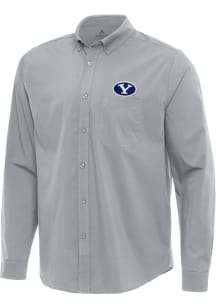 Antigua BYU Cougars Mens Grey Flight Long Sleeve Dress Shirt