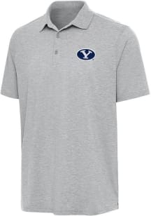 Antigua BYU Cougars Mens Grey Par 3 Short Sleeve Polo