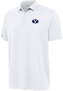 Antigua BYU Cougars Mens White Reprocess Recycled Short Sleeve Polo