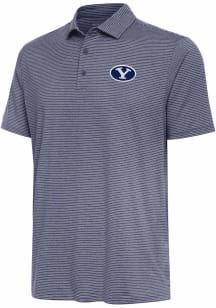 Antigua BYU Cougars Mens Navy Blue Scheme Short Sleeve Polo