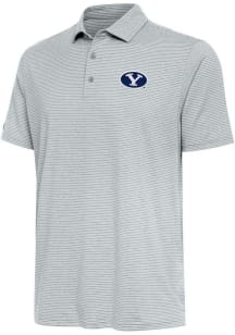 Antigua BYU Cougars Mens Grey Scheme Short Sleeve Polo