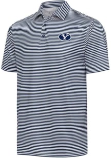 Antigua BYU Cougars Mens Navy Blue Skills Short Sleeve Polo