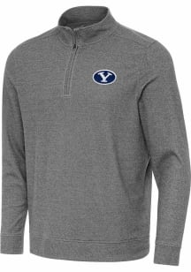 Antigua BYU Cougars Mens Black Subtle Long Sleeve Qtr Zip Pullover