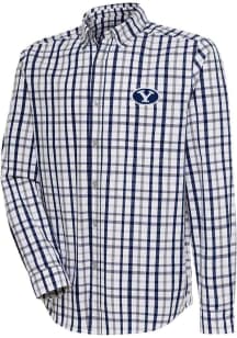 Antigua BYU Cougars Mens Navy Blue Tending Long Sleeve Dress Shirt