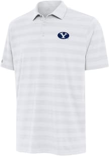 Antigua BYU Cougars Mens White Tunnel Short Sleeve Polo