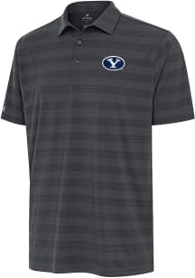 Antigua BYU Cougars Mens Grey Tunnel Short Sleeve Polo