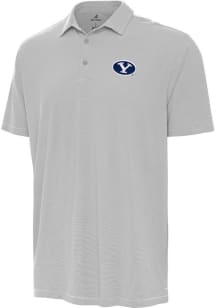 Antigua BYU Cougars Mens Grey Twine Short Sleeve Polo