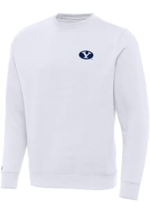 Antigua BYU Cougars Mens White Victory Long Sleeve Crew Sweatshirt