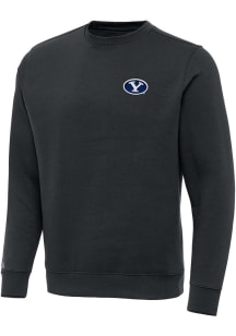 Antigua BYU Cougars Mens Charcoal Victory Long Sleeve Crew Sweatshirt