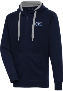Antigua BYU Cougars Mens Navy Blue Victory Long Sleeve Full Zip Jacket