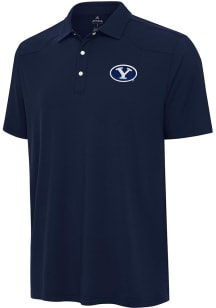 Antigua BYU Cougars Mens Navy Blue Western Short Sleeve Polo