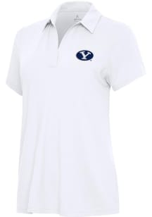 Antigua BYU Cougars Womens White Era Short Sleeve Polo Shirt