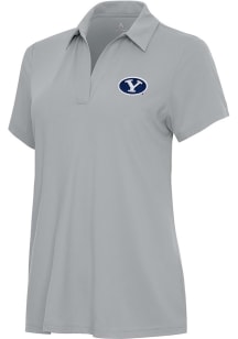 Antigua BYU Cougars Womens Grey Era Short Sleeve Polo Shirt