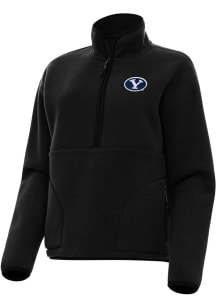 Antigua BYU Cougars Womens Black Figure Qtr Zip