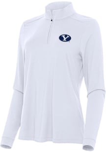 Antigua BYU Cougars Womens White Intent Qtr Zip