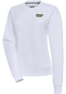 Antigua VCU Rams Womens White Victory Crew Sweatshirt