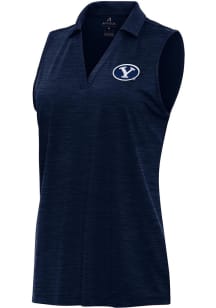 Antigua BYU Cougars Womens Navy Blue Layout Polo Shirt
