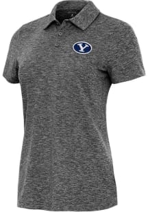 Antigua BYU Cougars Womens Black Matter Short Sleeve Polo Shirt