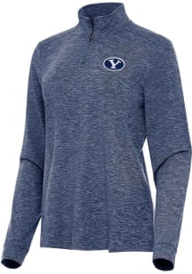 Antigua BYU Cougars Womens Navy Blue Mentor Qtr Zip Pullover