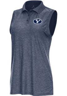 Antigua BYU Cougars Womens Navy Blue Recap Polo Shirt