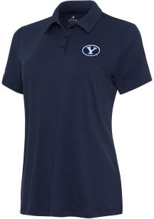 Antigua BYU Cougars Womens Navy Blue Reprocess Recycled Short Sleeve Polo Shirt