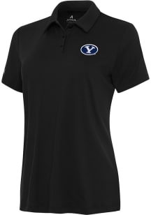Antigua BYU Cougars Womens Black Reprocess Recycled Short Sleeve Polo Shirt