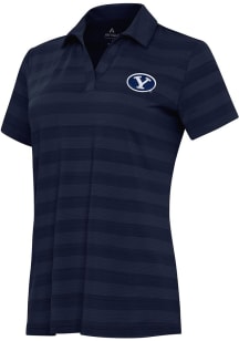 Antigua BYU Cougars Womens Navy Blue Tunnel Short Sleeve Polo Shirt