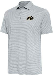 Antigua Colorado Buffaloes Mens Grey Scheme Short Sleeve Polo