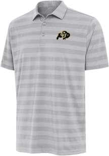 Antigua Colorado Buffaloes Mens Grey Tunnel Short Sleeve Polo