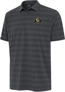 Antigua Colorado Buffaloes Mens Grey Tunnel Short Sleeve Polo
