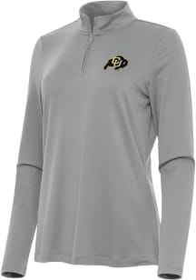 Antigua Colorado Buffaloes Womens Grey Reprocess Recycled Qtr Zip