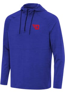 Antigua Dayton Flyers Mens Blue Spikes Long Sleeve Qtr Zip Pullover