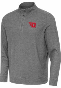 Antigua Dayton Flyers Mens Black Subtle Long Sleeve Qtr Zip Pullover