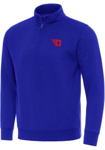 Antigua Dayton Flyers Mens Blue Victory Long Sleeve Qtr Zip Pullover