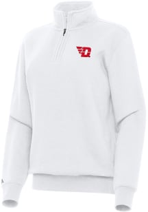Antigua Dayton Flyers Womens White Victory Qtr Zip