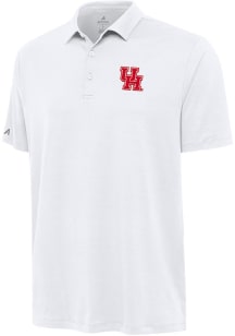 Antigua Houston Cougars Mens White Reprocess Recycled Short Sleeve Polo