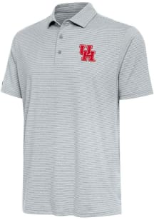 Antigua Houston Cougars Mens Grey Scheme Short Sleeve Polo