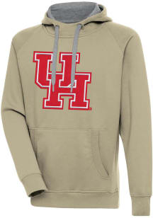 Antigua Houston Cougars Mens Khaki Full Front Victory Long Sleeve Hoodie