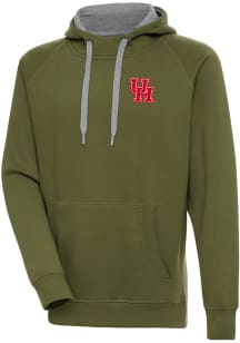 Antigua Houston Cougars Mens Olive Victory Long Sleeve Hoodie