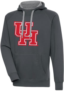Antigua Houston Cougars Mens Charcoal Full Front Victory Long Sleeve Hoodie