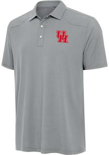 Antigua Houston Cougars Mens Grey Western Short Sleeve Polo