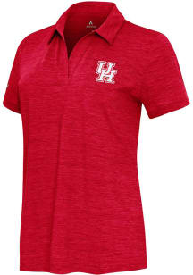 Antigua Houston Cougars Womens Red Layout Short Sleeve Polo Shirt