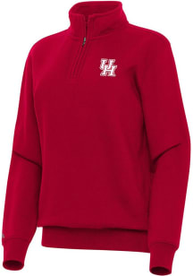 Antigua Houston Cougars Womens Red Victory Qtr Zip