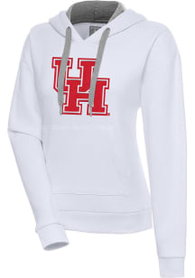Antigua Houston Cougars Womens White Full Front Victory Hooded Sweatshirt