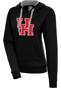 Antigua Houston Cougars Womens Black Full Front Victory Hooded Sweatshirt