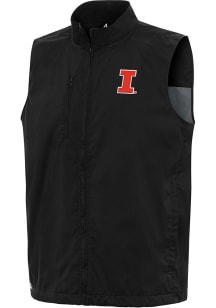 Antigua Illinois Fighting Illini Mens Black Brisk Sleeveless Jacket