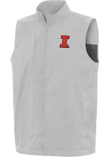 Antigua Illinois Fighting Illini Mens Grey Brisk Sleeveless Jacket